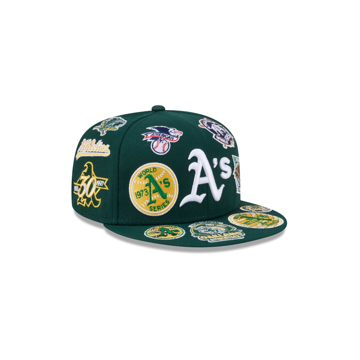 Oakland Athletics MLB All Over Patch 59FIFTY New Era Official Team Hat Sports Fan Cap Official MLB Team Hat Baseball Fan Cap