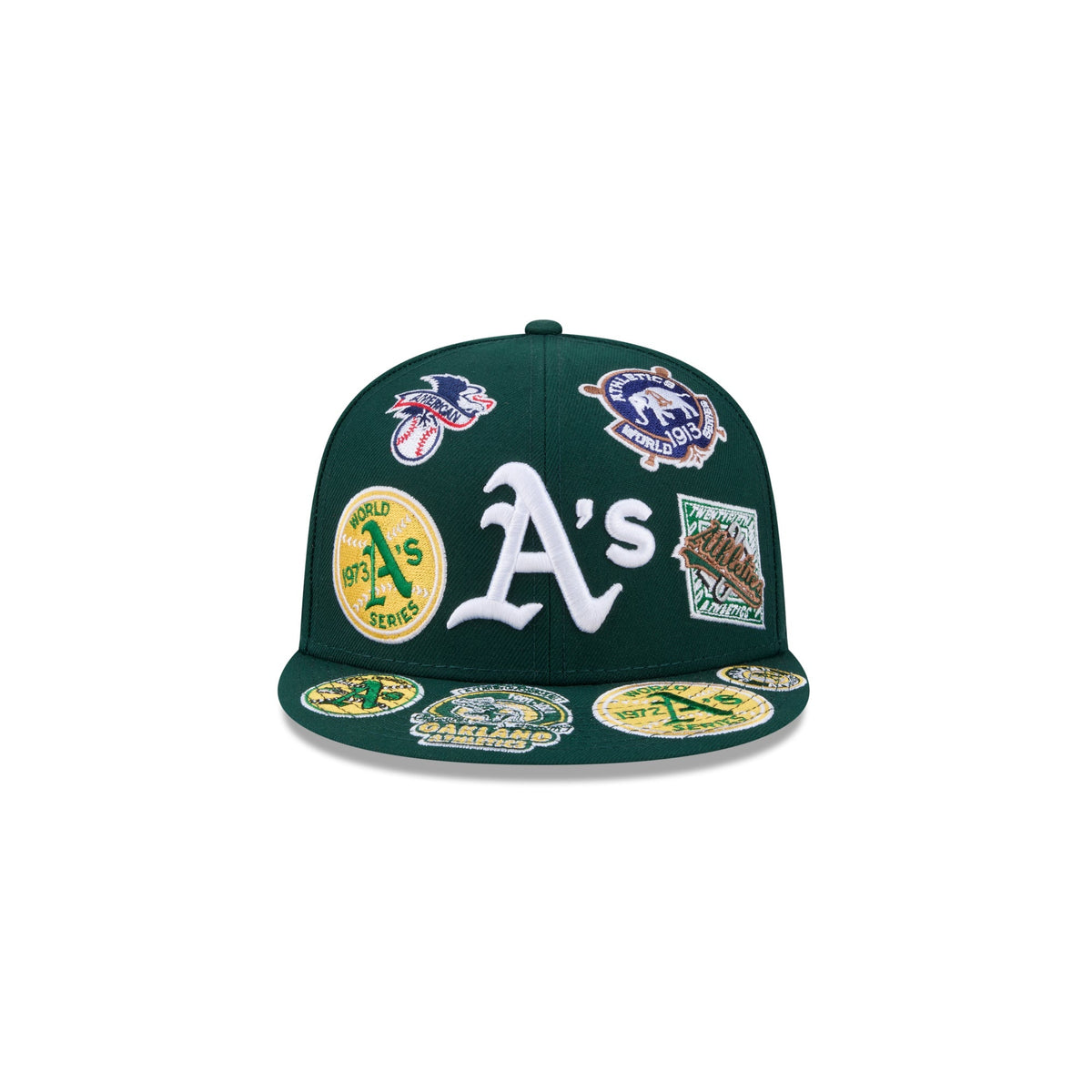 Oakland Athletics MLB All Over Patch 59FIFTY New Era Official Team Hat Sports Fan Cap Official MLB Team Hat Baseball Fan Cap