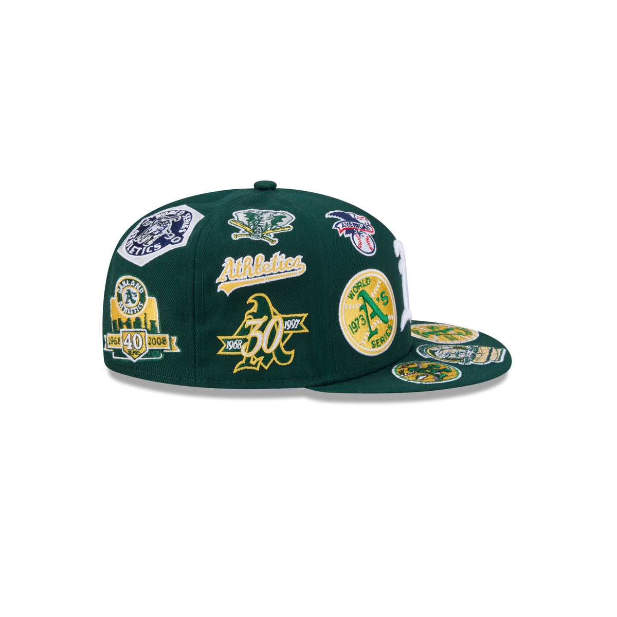 Oakland Athletics MLB All Over Patch 59FIFTY New Era Official Team Hat Sports Fan Cap Official MLB Team Hat Baseball Fan Cap