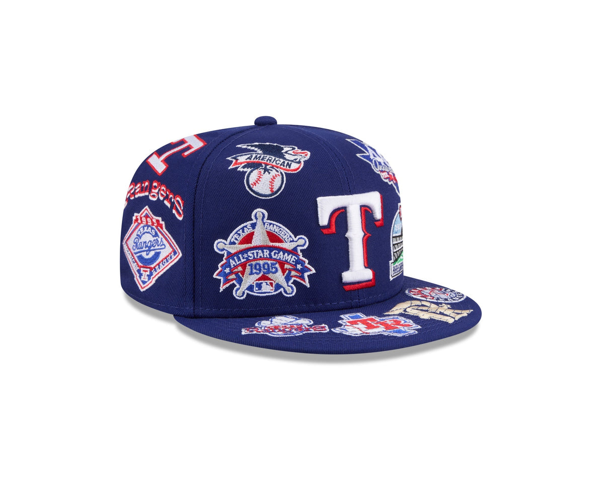 Texas Rangers MLB All Over Patch 59FIFTY Fitted New Era Official Team Hat Sports Fan Cap Official MLB Team Hat Baseball Fan Cap