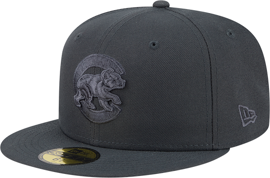 Chicago Cubs Storm Gray Walking Bear Logo 59FIFTY Fitted Cap By New Era Official Team Hat Sports Fan Cap Official MLB Team Hat Baseball Fan Cap