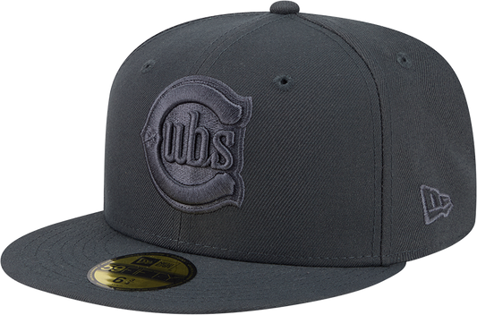 Chicago Cubs Storm Gray 2nd Alternate Logo 59FIFTY Fitted Cap By New Era Official Team Hat Sports Fan Cap Official MLB Team Hat Baseball Fan Cap