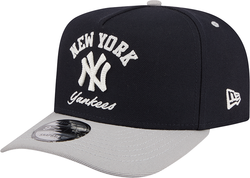 New York Yankees New Era Arched Navy A-Frame 9FIFTY Snapback Hat Official Team Hat Sports Fan Cap Official MLB Team Hat Baseball Fan Cap