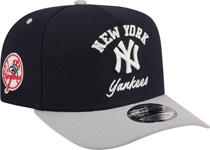 New York Yankees New Era Arched Navy A-Frame 9FIFTY Snapback Hat Official Team Hat Sports Fan Cap Official MLB Team Hat Baseball Fan Cap