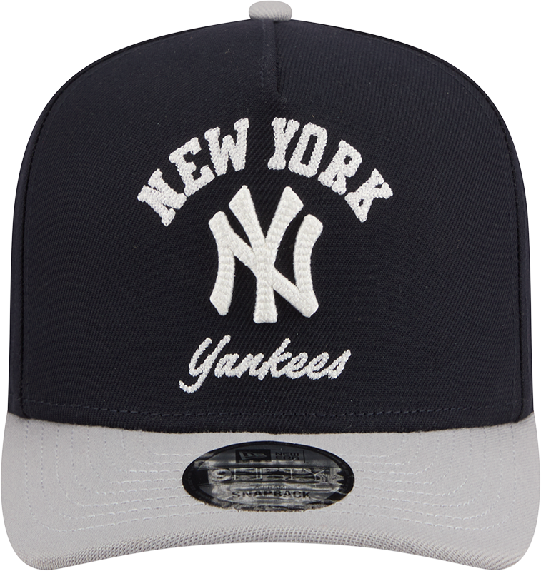 New York Yankees New Era Arched Navy A-Frame 9FIFTY Snapback Hat Official Team Hat Sports Fan Cap Official MLB Team Hat Baseball Fan Cap