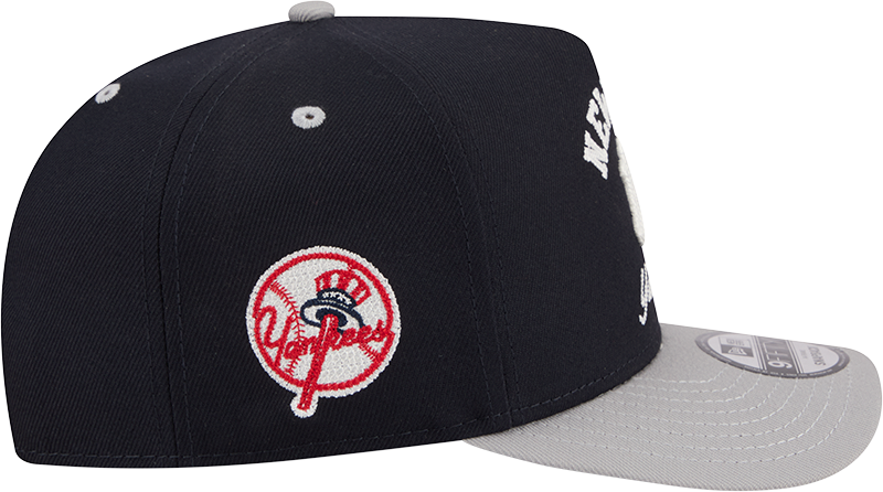 New York Yankees New Era Arched Navy A-Frame 9FIFTY Snapback Hat Official Team Hat Sports Fan Cap Official MLB Team Hat Baseball Fan Cap