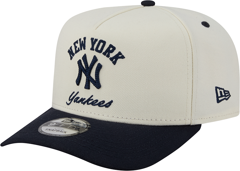 New York Yankees New Era Arched Ivory A-Frame 9FIFTY Snapback Hat Official Team Hat Sports Fan Cap Official MLB Team Hat Baseball Fan Cap