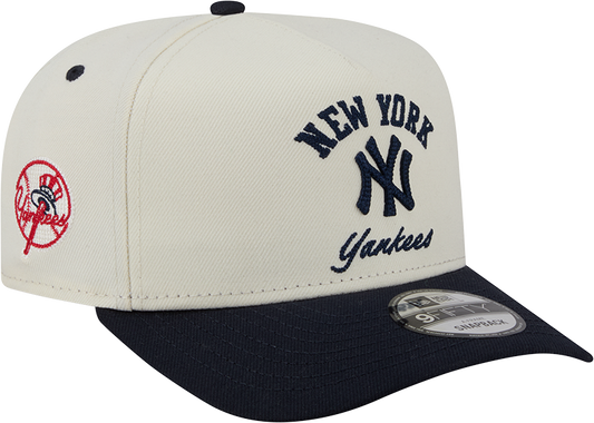 New York Yankees New Era Arched Ivory A-Frame 9FIFTY Snapback Hat Official Team Hat Sports Fan Cap Official MLB Team Hat Baseball Fan Cap