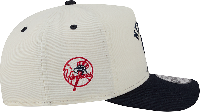 New York Yankees New Era Arched Ivory A-Frame 9FIFTY Snapback Hat Official Team Hat Sports Fan Cap Official MLB Team Hat Baseball Fan Cap