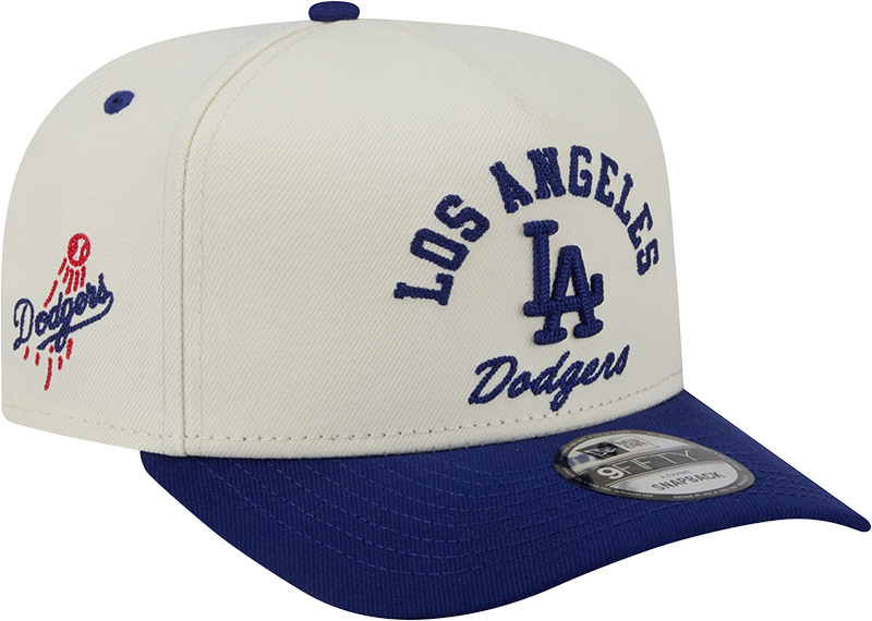 Los Angeles Dodgers New Era Arched Ivory A-Frame 9FIFTY Snapback Hat Official Team Hat Sports Fan Cap Official MLB Team Hat Baseball Fan Cap