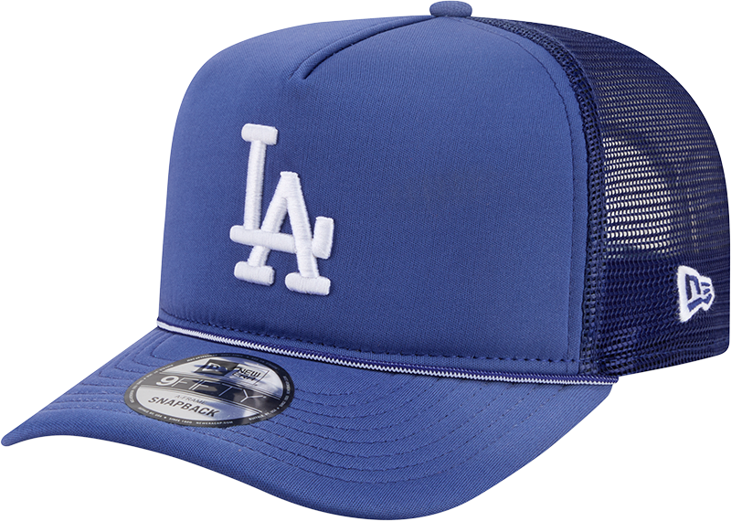 Los Angeles Dodgers New Era Blue Worn A-Frame 9FIFTY Trucker Snapback Hat Official Team Hat Sports Fan Cap Official MLB Team Hat Baseball Fan Cap