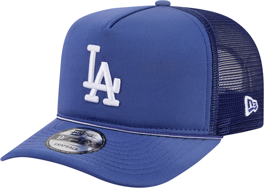 Los Angeles Dodgers New Era Blue Worn A-Frame 9FIFTY Trucker Snapback Hat Official Team Hat Sports Fan Cap Official MLB Team Hat Baseball Fan Cap