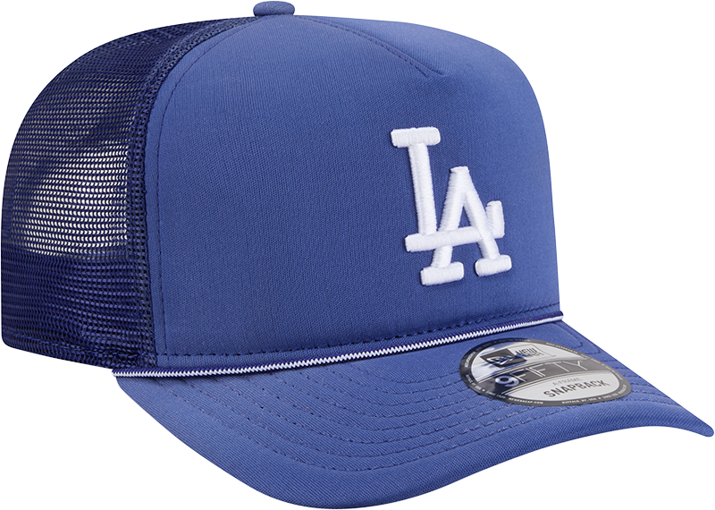 Los Angeles Dodgers New Era Blue Worn A-Frame 9FIFTY Trucker Snapback Hat Official Team Hat Sports Fan Cap Official MLB Team Hat Baseball Fan Cap