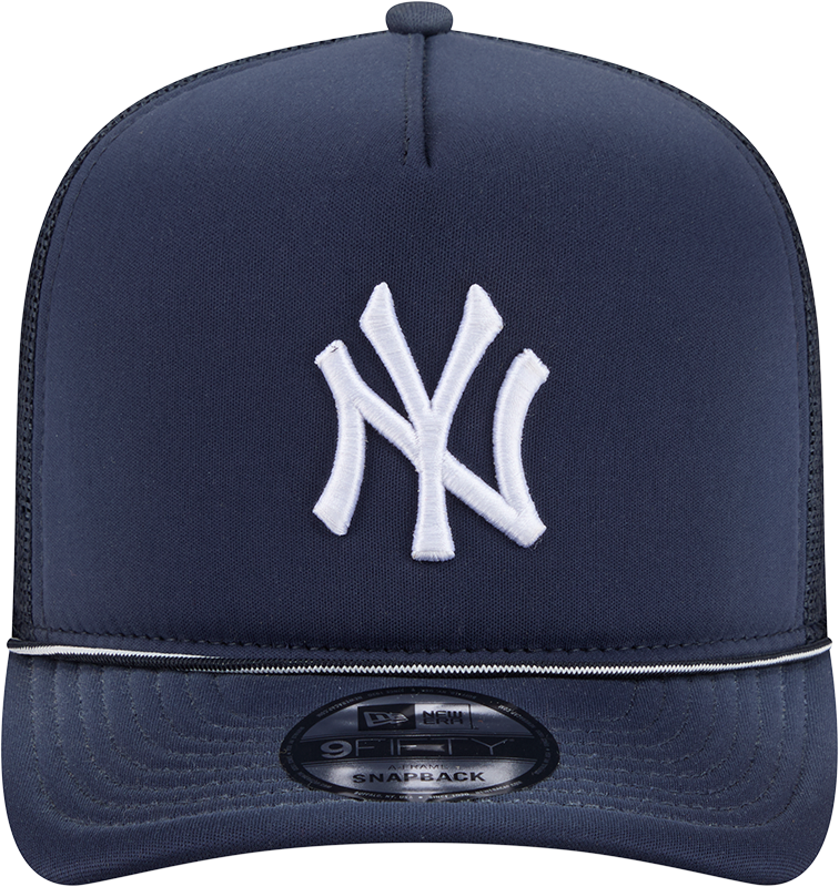 New York Yankees New Era Navy Worn A-Frame 9FIFTY Trucker Snapback Hat Official Team Hat Sports Fan Cap Official MLB Team Hat Baseball Fan Cap