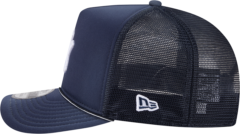 New York Yankees New Era Navy Worn A-Frame 9FIFTY Trucker Snapback Hat Official Team Hat Sports Fan Cap Official MLB Team Hat Baseball Fan Cap