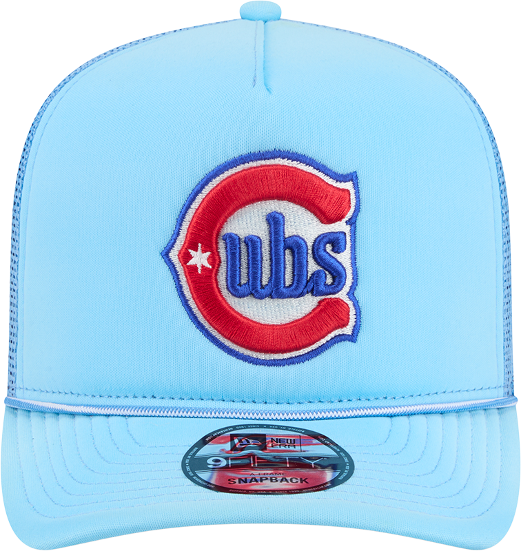 Chicago Cubs New Era Blue Worn A-Frame 9FIFTY Trucker Snapback Hat Official Team Hat Sports Fan Cap Official MLB Team Hat Baseball Fan Cap