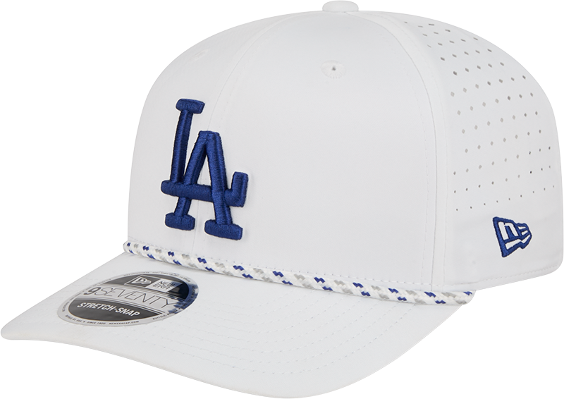 Los Angeles Dodgers New Era White Sport Rope 9SEVENTY Stretch Snap Adjustable Hat Official Team Hat Sports Fan Cap Official MLB Team Hat Baseball Fan