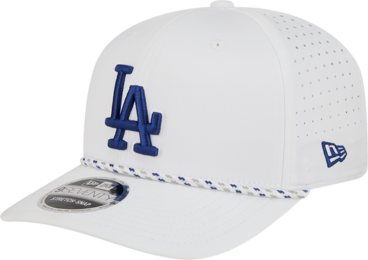 Los Angeles Dodgers New Era White Sport Rope 9SEVENTY Stretch Snap Adjustable Hat Official Team Hat Sports Fan Cap Official MLB Team Hat Baseball Fan