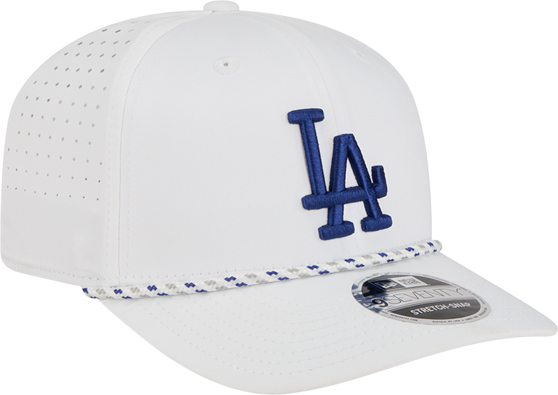 Los Angeles Dodgers New Era White Sport Rope 9SEVENTY Stretch Snap Adjustable Hat Official Team Hat Sports Fan Cap Official MLB Team Hat Baseball Fan