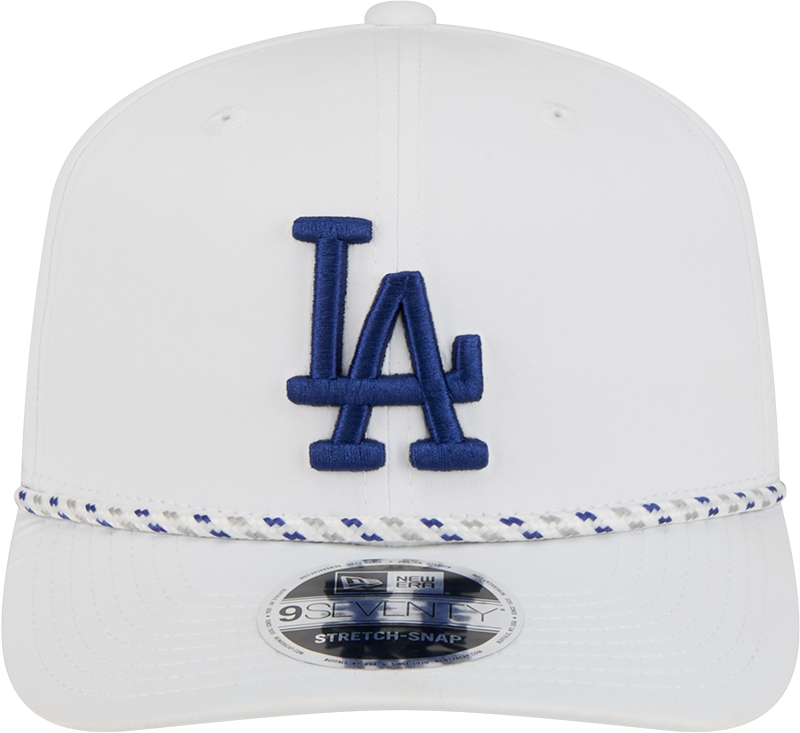 Los Angeles Dodgers New Era White Sport Rope 9SEVENTY Stretch Snap Adjustable Hat Official Team Hat Sports Fan Cap Official MLB Team Hat Baseball Fan