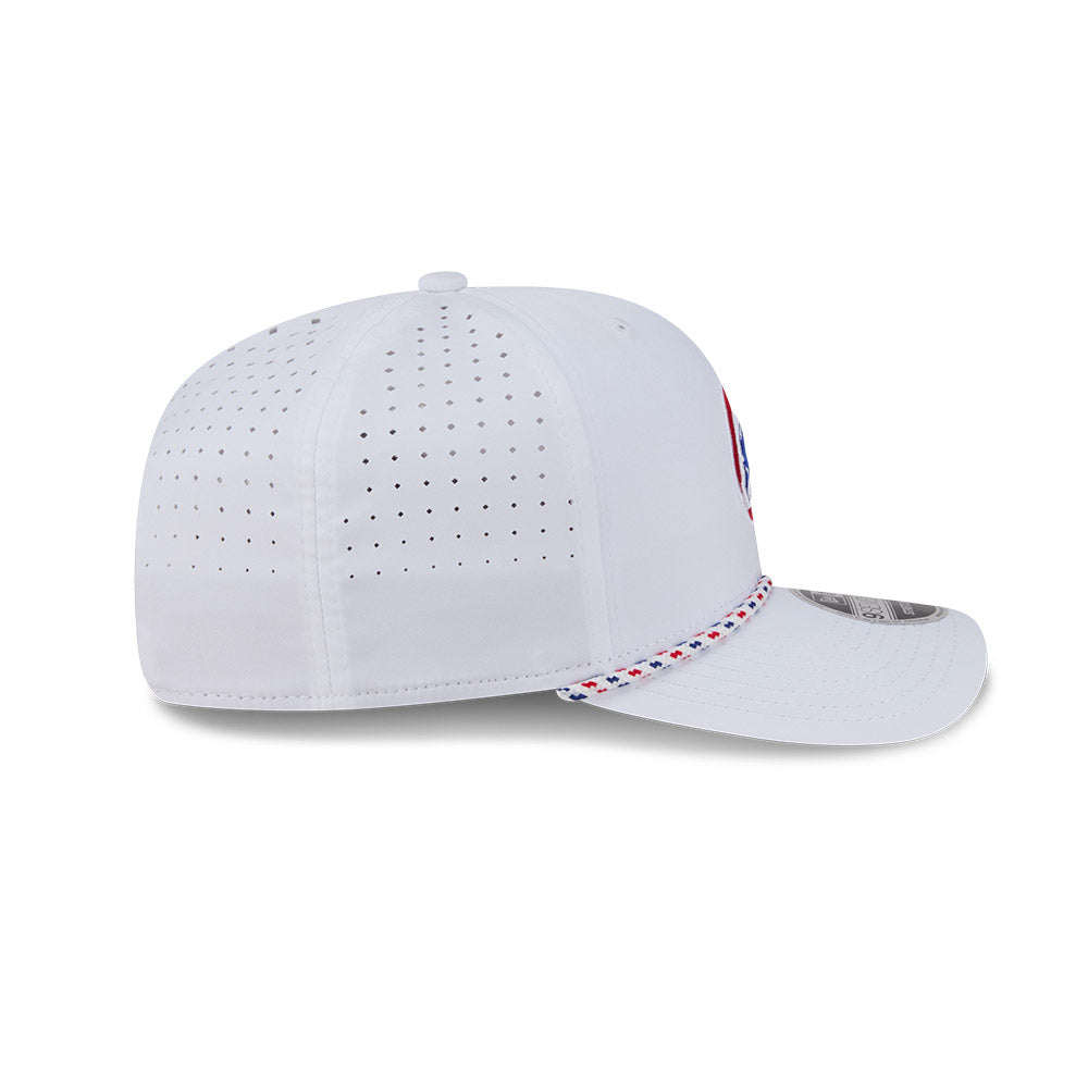 Chicago Cubs New Era White Sport Rope 9SEVENTY Stretch Snap Adjustable Hat-Walking Bear Official Team Hat Sports Fan Cap Official MLB Team Hat Basebal