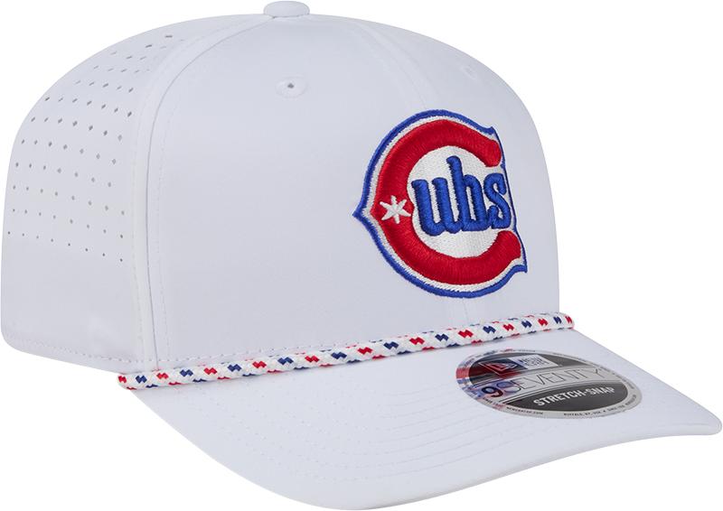 Chicago Cubs New Era 2nd Alternate White Sport Rope 9SEVENTY Stretch Snap Adjustable Hat Official Team Hat Sports Fan Cap Official MLB Team Hat Baseba