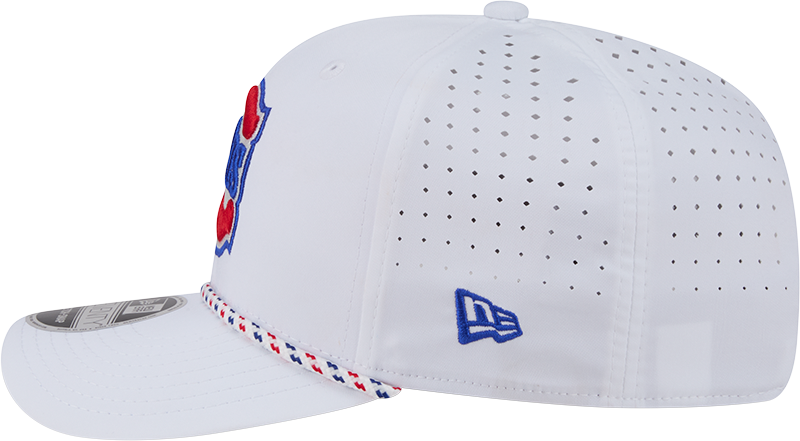 Chicago Cubs New Era 2nd Alternate White Sport Rope 9SEVENTY Stretch Snap Adjustable Hat Official Team Hat Sports Fan Cap Official MLB Team Hat Baseba