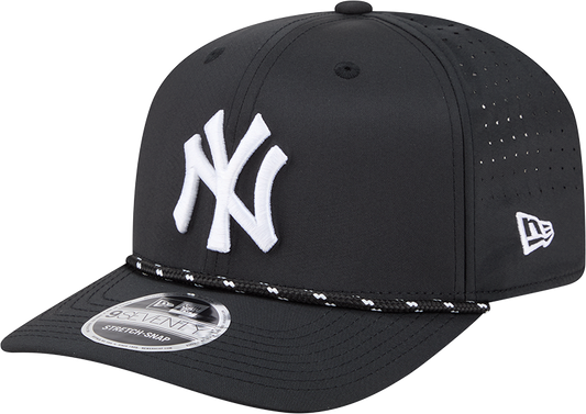 New York Yankees Black Sport Rope 9SEVENTY Stretch Snap Adjustable Hat Official Team Hat Sports Fan Cap Official MLB Team Hat Baseball Fan Cap