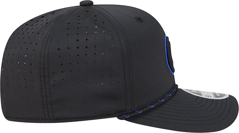 Chicago Cubs New Era Black Bullseye Sport Rope 9SEVENTY Stretch Snap Adjustable Hat Official Team Hat Sports Fan Cap Official MLB Team Hat Baseball Fa
