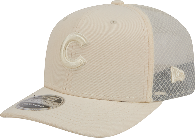 Men s Chicago Cubs New Era Light Beige Color Pack 9SEVENTY Trucker Adjustable Hat Official Team Hat Sports Fan Cap Official MLB Team Hat Baseball Fan