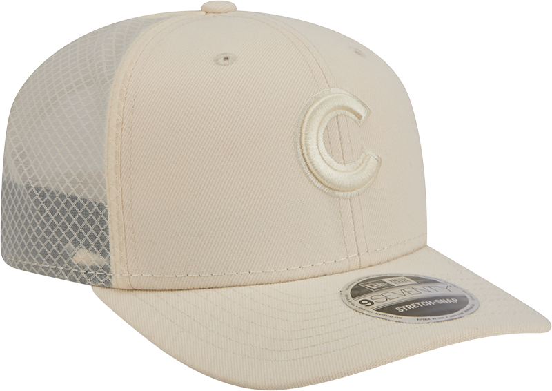 Men s Chicago Cubs New Era Light Beige Color Pack 9SEVENTY Trucker Adjustable Hat Official Team Hat Sports Fan Cap Official MLB Team Hat Baseball Fan