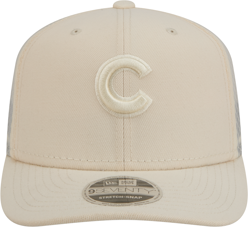 Men s Chicago Cubs New Era Light Beige Color Pack 9SEVENTY Trucker Adjustable Hat Official Team Hat Sports Fan Cap Official MLB Team Hat Baseball Fan