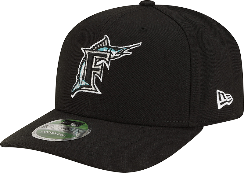 Florida Marlins Cooperstown New Era Black 9SEVENTY Adjustable Hat Official Team Hat Sports Fan Cap Official MLB Team Hat Baseball Fan Cap
