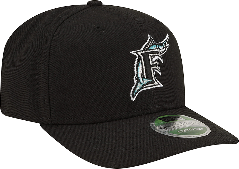 Florida Marlins Cooperstown New Era Black 9SEVENTY Adjustable Hat Official Team Hat Sports Fan Cap Official MLB Team Hat Baseball Fan Cap