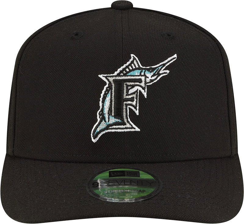 Florida Marlins Cooperstown New Era Black 9SEVENTY Adjustable Hat Official Team Hat Sports Fan Cap Official MLB Team Hat Baseball Fan Cap