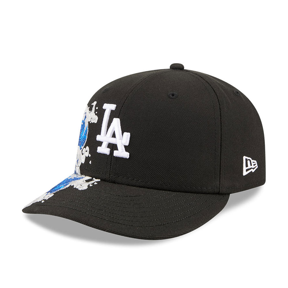 Los Angeles Dodgers MLB Waves 59FIFTY Fitted New Era Black White Official Team Hat Sports Fan Cap Official MLB Team Hat Baseball Fan Cap