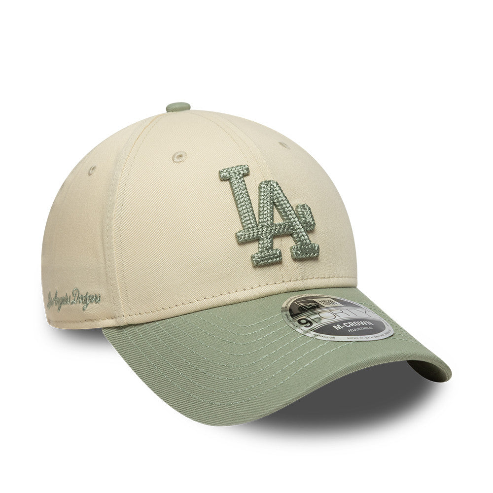 Los Angeles Dodgers MLB 9FORTY M-Crown New Era Cream Green Official Team Hat Sports Fan Cap Official MLB Team Hat Baseball Fan Cap