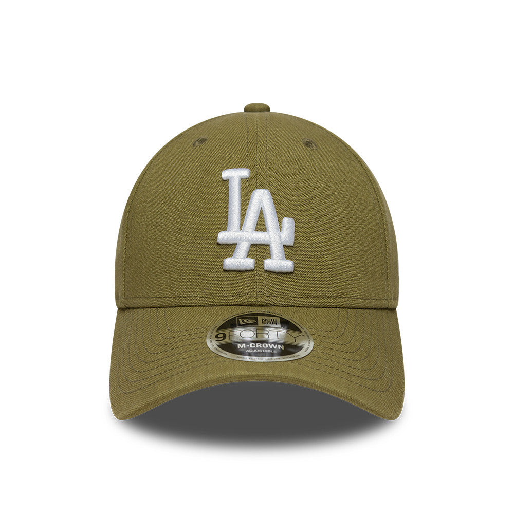 Los Angeles Dodgers MLB Linnen 9FORTY M Crown Snapback New Era Olive Official Team Hat Sports Fan Cap Official MLB Team Hat Baseball Fan Cap
