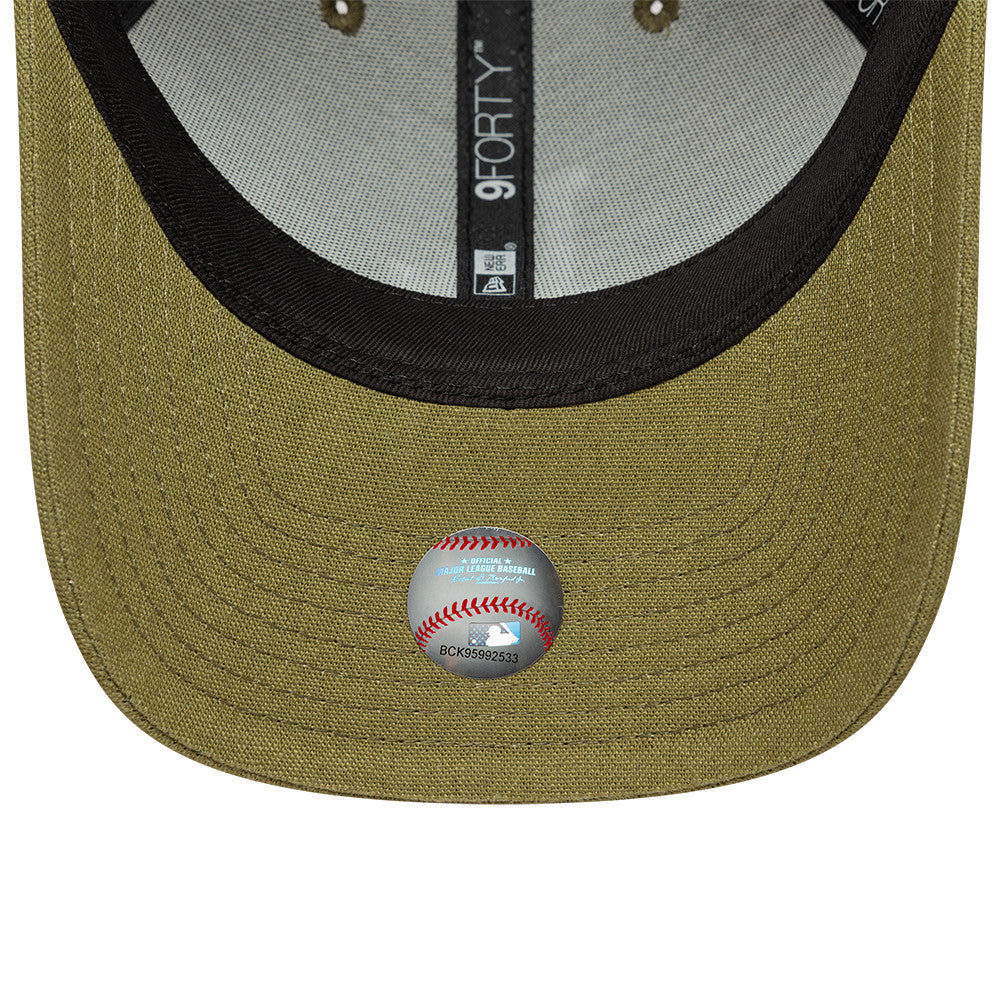 Los Angeles Dodgers MLB Linnen 9FORTY M Crown Snapback New Era Olive Official Team Hat Sports Fan Cap Official MLB Team Hat Baseball Fan Cap