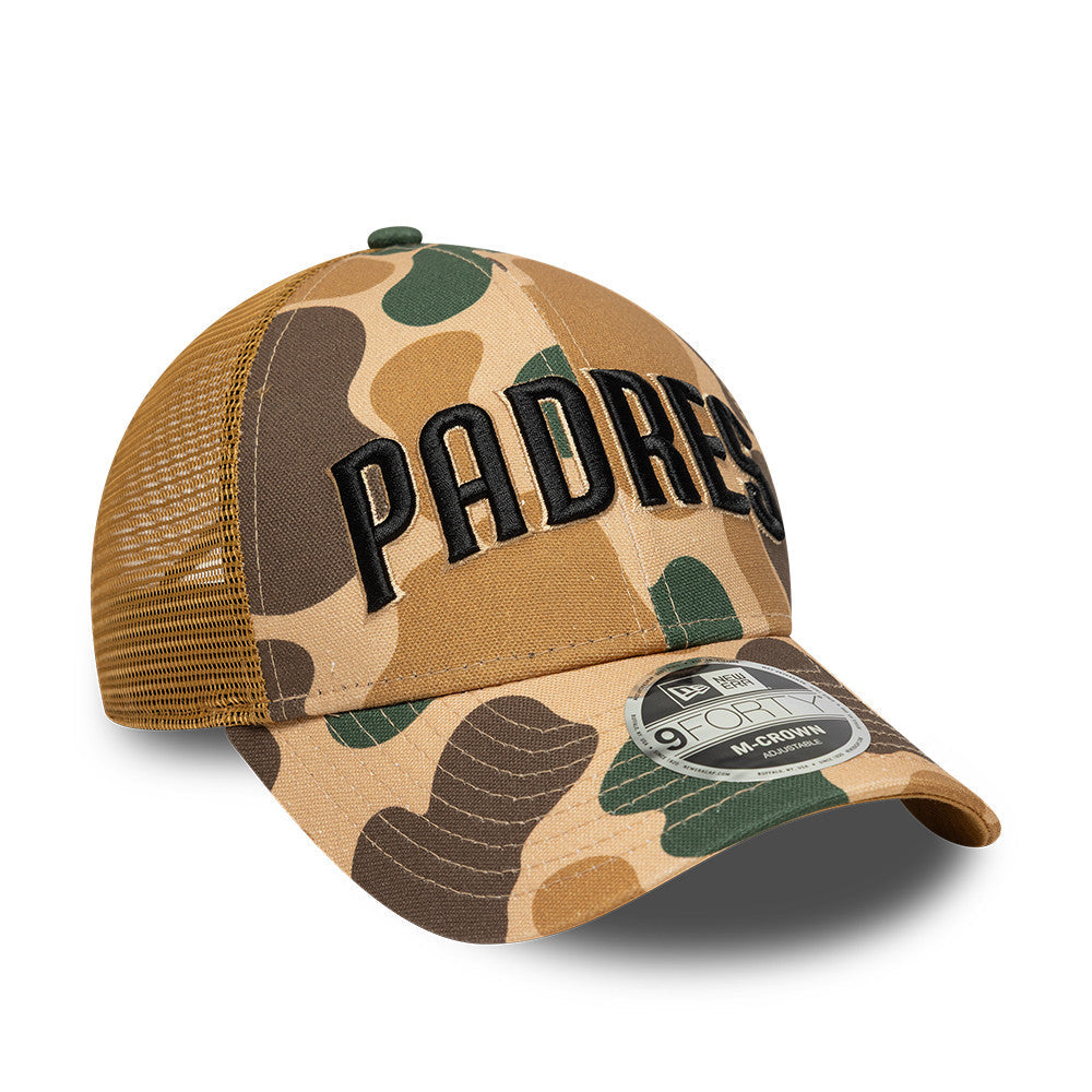 San Diego Padres MLB 9FORTY M-Crown Trucker Snapback New Era Camo Official Team Hat Sports Fan Cap Official MLB Team Hat Baseball Fan Cap