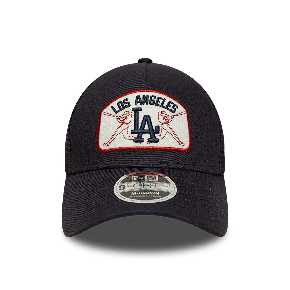 Los Angeles Dodgers MLB Patch Snapback Trucker New Era Navy Official Team Hat Sports Fan Cap Official MLB Team Hat Baseball Fan Cap