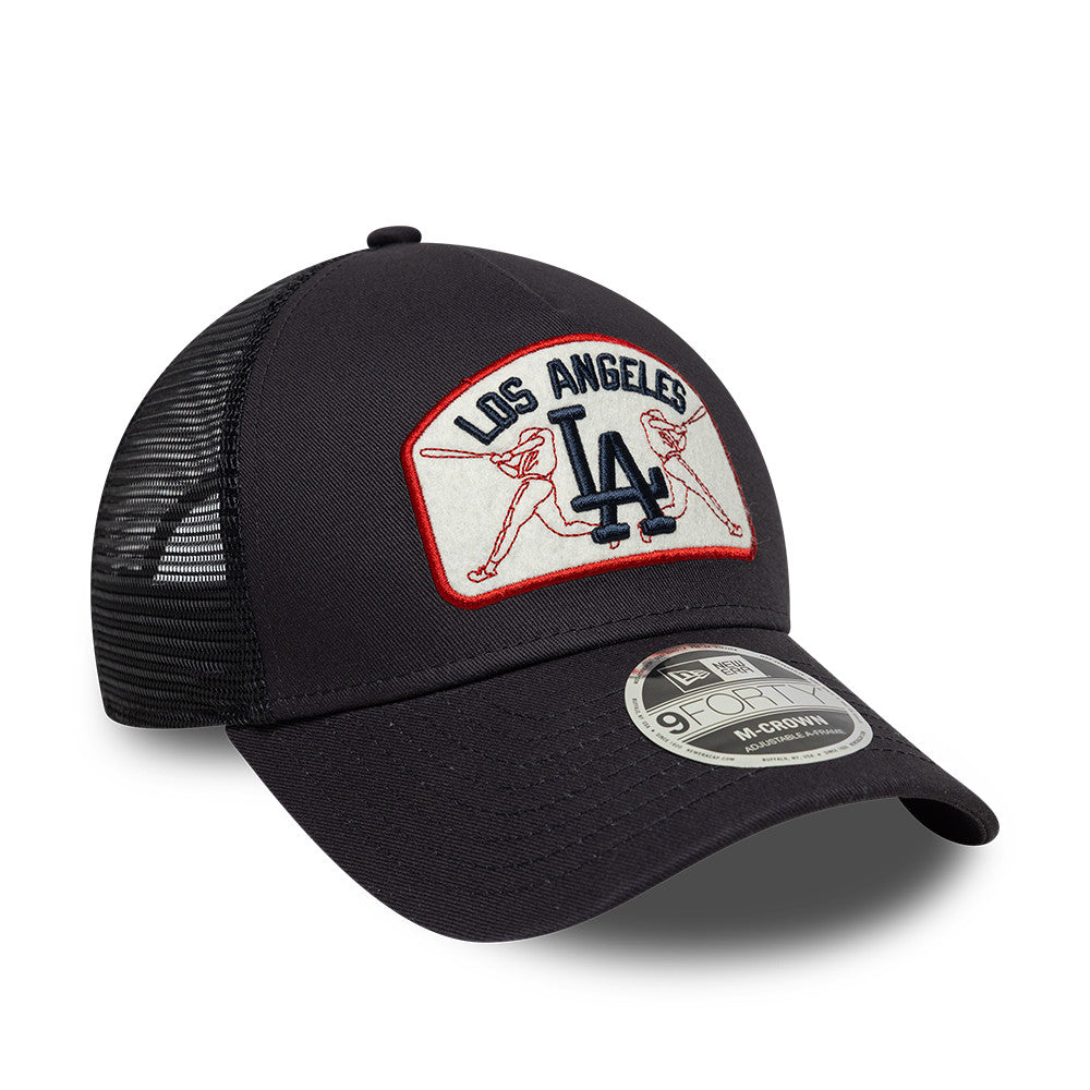 Los Angeles Dodgers MLB Patch Snapback Trucker New Era Navy Official Team Hat Sports Fan Cap Official MLB Team Hat Baseball Fan Cap