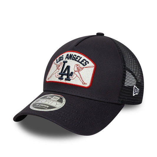 Los Angeles Dodgers MLB Patch Snapback Trucker New Era Navy Official Team Hat Sports Fan Cap Official MLB Team Hat Baseball Fan Cap