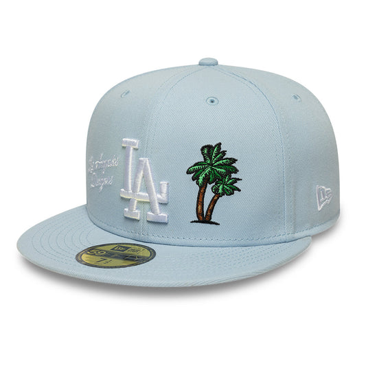 Los Angeles Dodgers MLB Floral 59Fifty New Era Light Blue Official Team Hat Sports Fan Cap Official MLB Team Hat Baseball Fan Cap