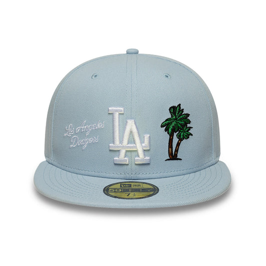 Los Angeles Dodgers MLB City Icon 59FIFTY Fitted New Era Sky Blue Official Team Hat Sports Fan Cap Official MLB Team Hat Baseball Fan Cap
