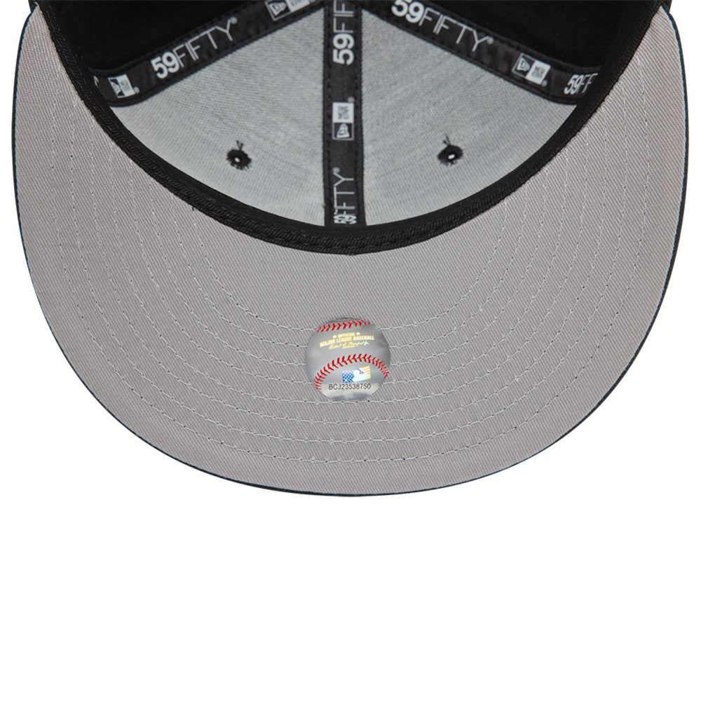 New York Yankees MLB Heart Icon 59FIFTY Fitted New Era Black White Official Team Hat Sports Fan Cap Official MLB Team Hat Baseball Fan Cap