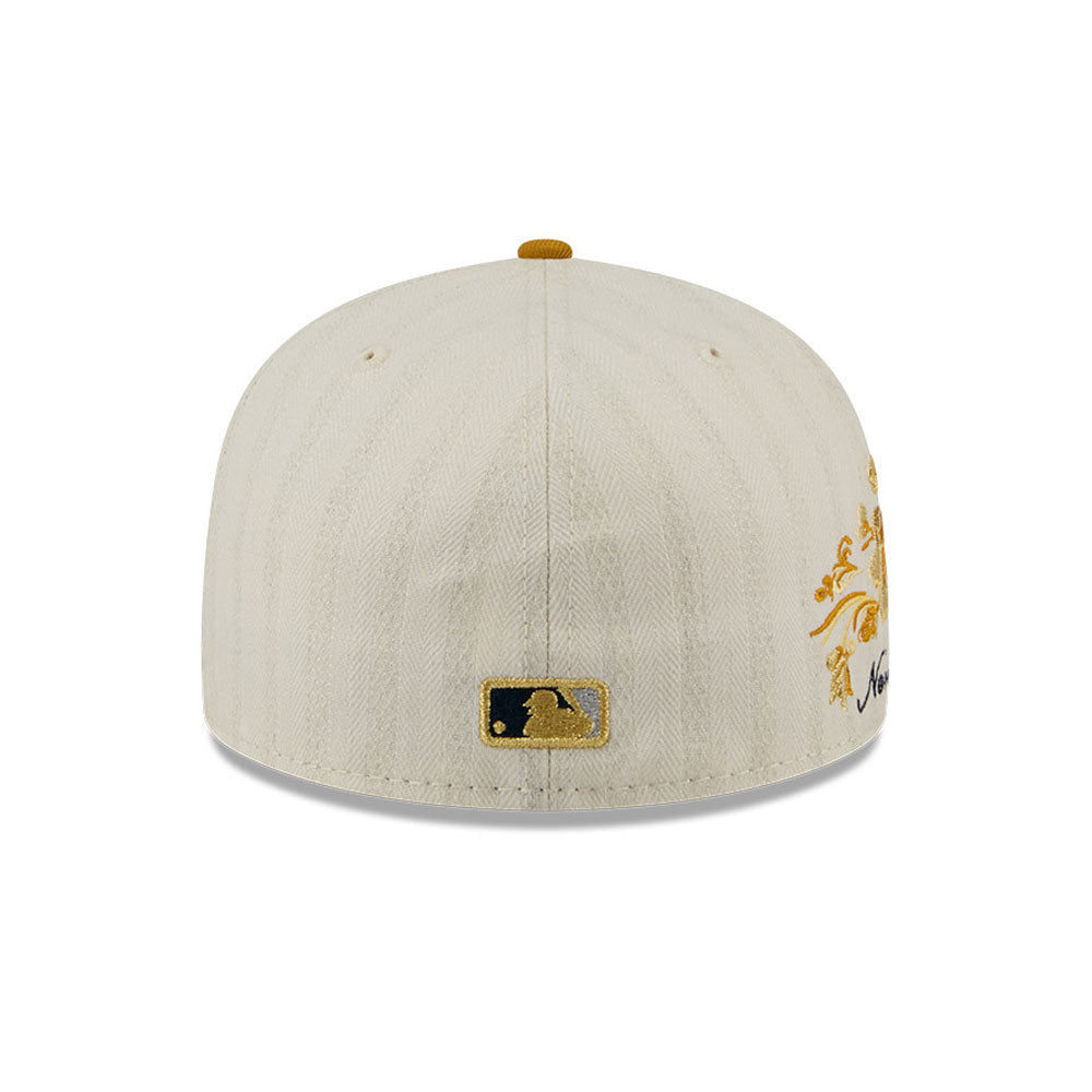 New York Yankees MLB 5950Day New Era Cream Gold Official Team Hat Sports Fan Cap Official MLB Team Hat Baseball Fan Cap