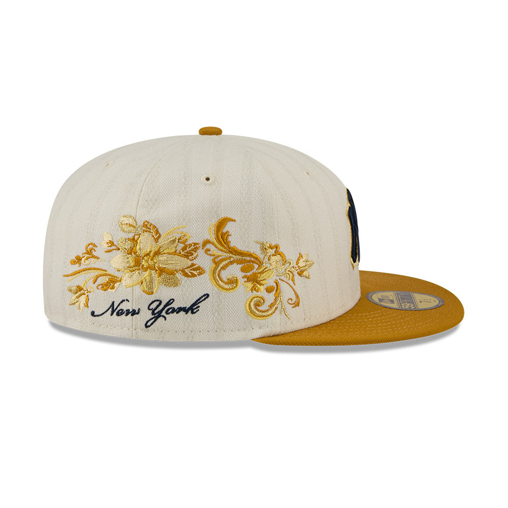 New York Yankees MLB 5950Day New Era Cream Gold Official Team Hat Sports Fan Cap Official MLB Team Hat Baseball Fan Cap