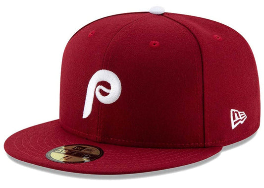 Men s Philadelphia Phillies New Era Maroon Alternate 2 Authentic Collection On-Field 59FIFTY Fitted Hat Official Team Hat Sports Fan Cap Official MLB