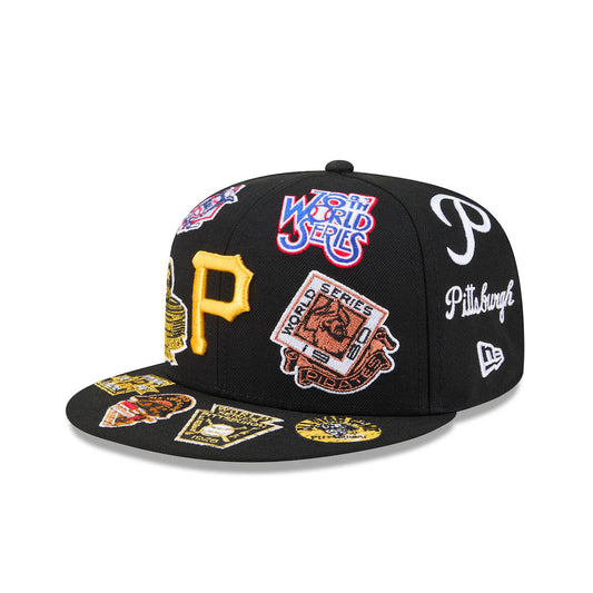 Pittsburgh Pirates MLB All Over Patch 59FIFTY New Era Official Team Hat Sports Fan Cap Official MLB Team Hat Baseball Fan Cap
